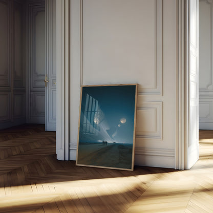 Alien Spacecraft Desert Encounter Poster