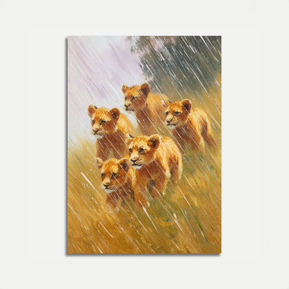 Lion Pride in the Savanna Poster