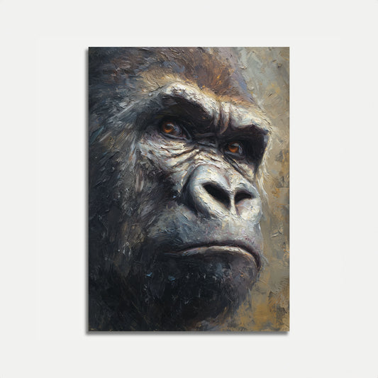 Póster de Pintura al Óleo de Retrato de Gorila