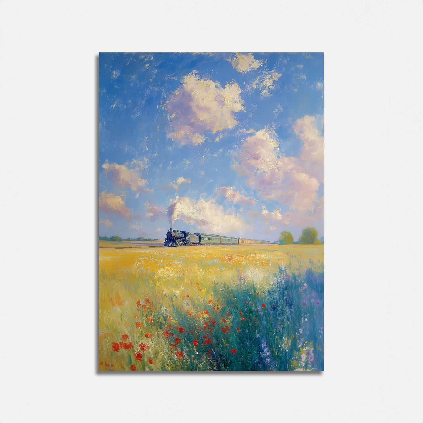 Plakat Pociąg Parowy Przez Złote Pola