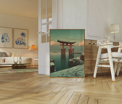 Poster Invernale del Torii Giapponese