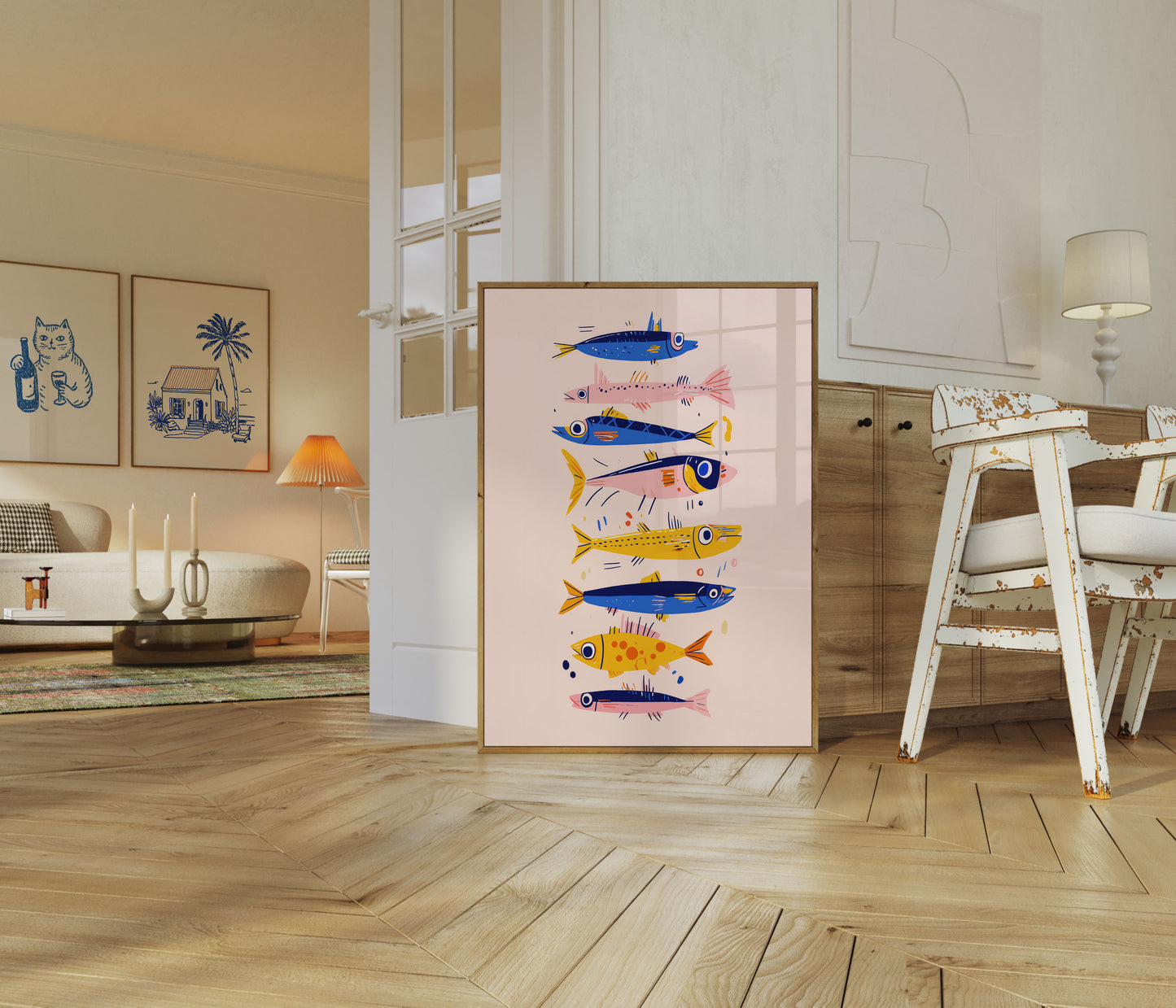 Kleurrijke Zwemmende Vissen Poster