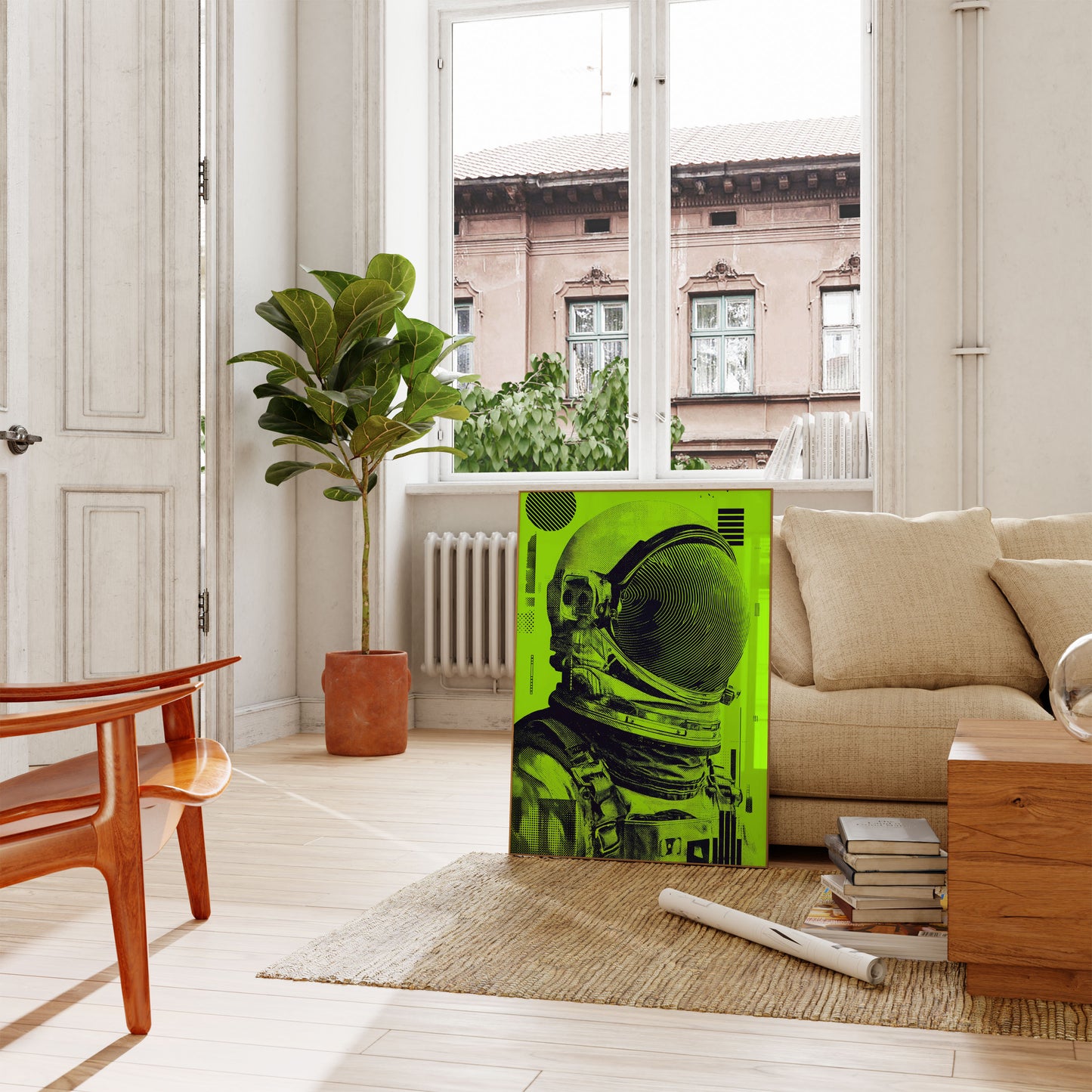 Neon Cosmic Astronaut Poster