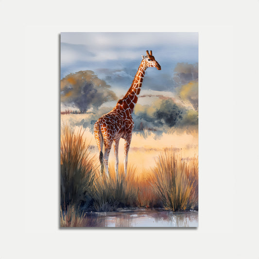 Golden Savanna Giraffe Poster