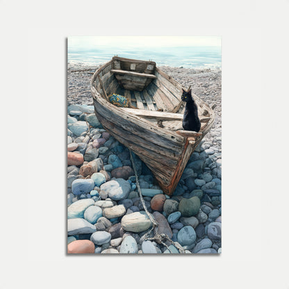 Affiche Chat Noir sur Bateau Abandonné