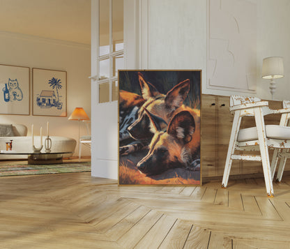 Desert Coyotes at Sunset Poster