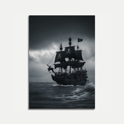 Dark Pirate Ship Sailing Poster