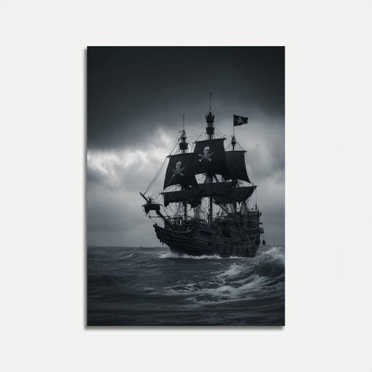 Dark Pirate Ship Sailing Poster