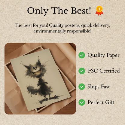 Ink Splash Cat Silhouette Poster