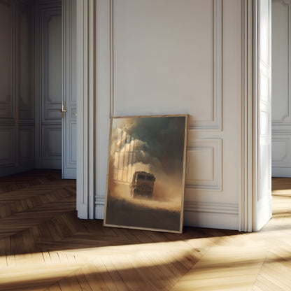 Desert Military Truck Storm Poster