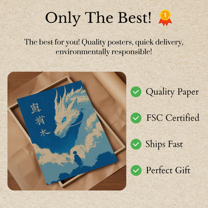 Himmlischer Drache in Wolken Poster