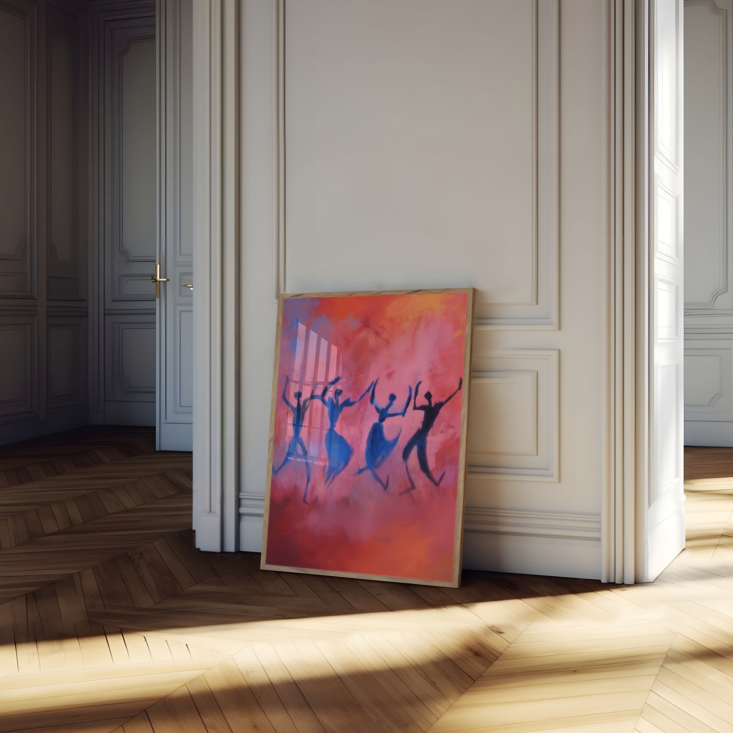 Tanzende Silhouetten der Freude Poster