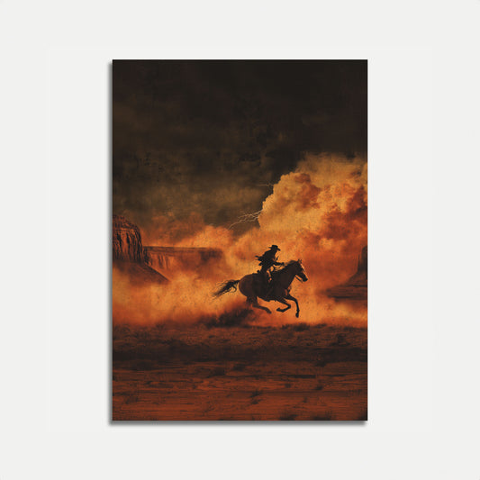 Tordnende Ørken Rytter Plakat