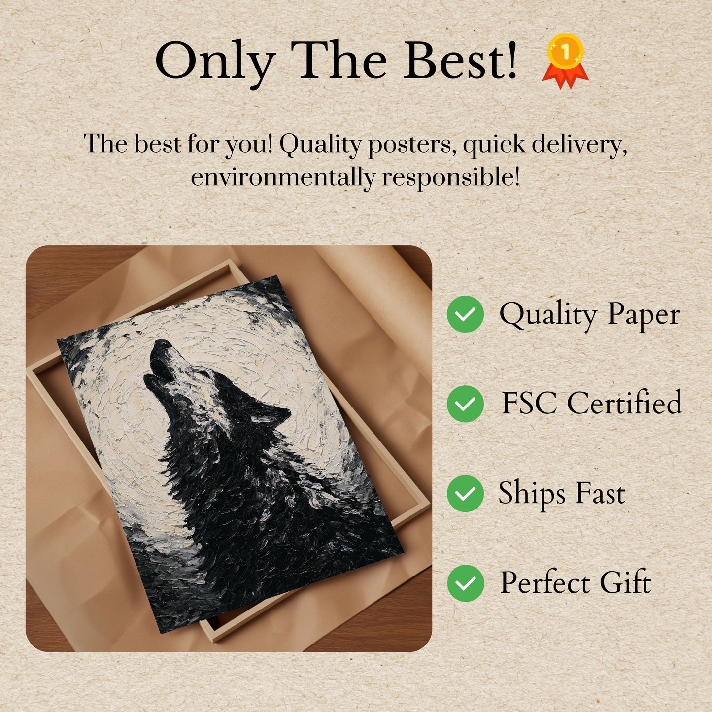 Moonlit Wolf Howl Poster