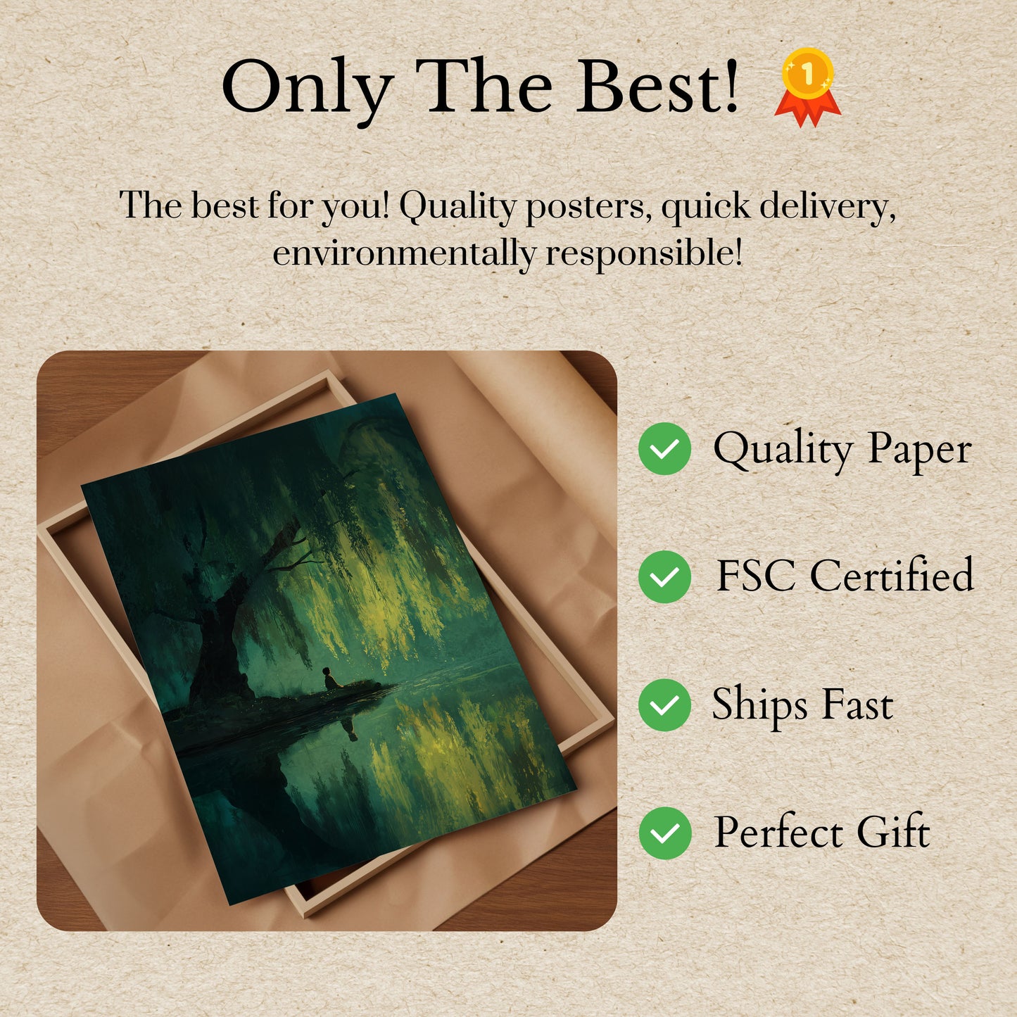 Solitary Contemplation by the Willow Poster