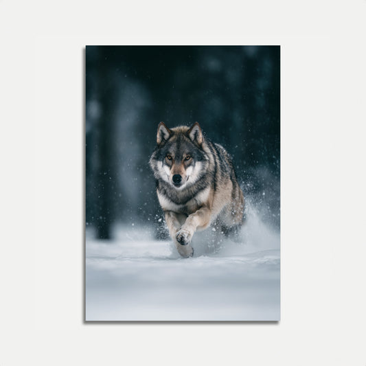 Wild Wolf Running Poster
