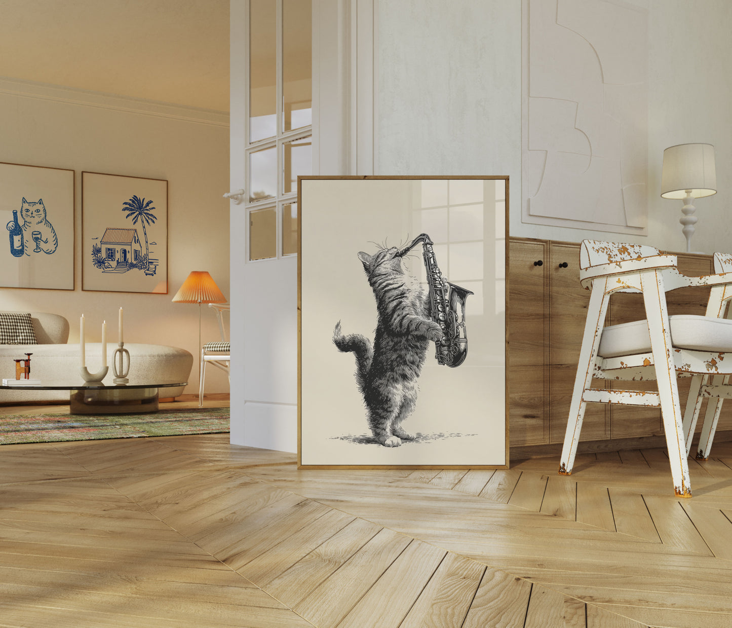 Jazz Cat Saxophone Solo Poster