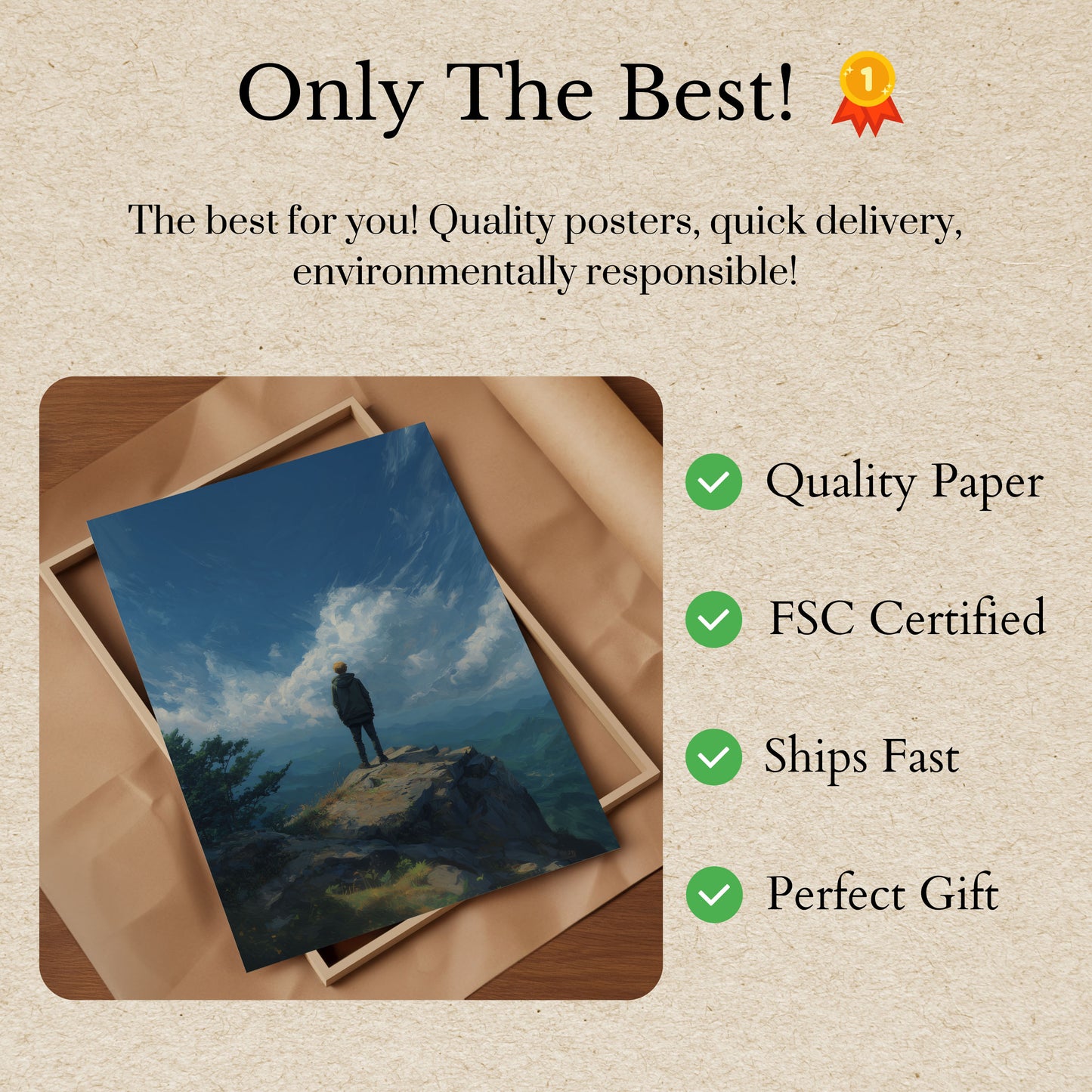 Solitude and Serenity Mountain Poster