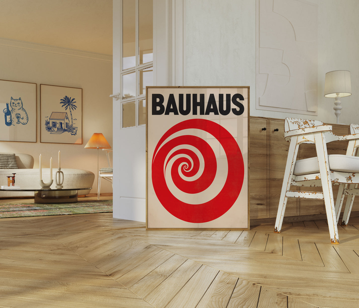Bauhaus Spiral Rød Plakat