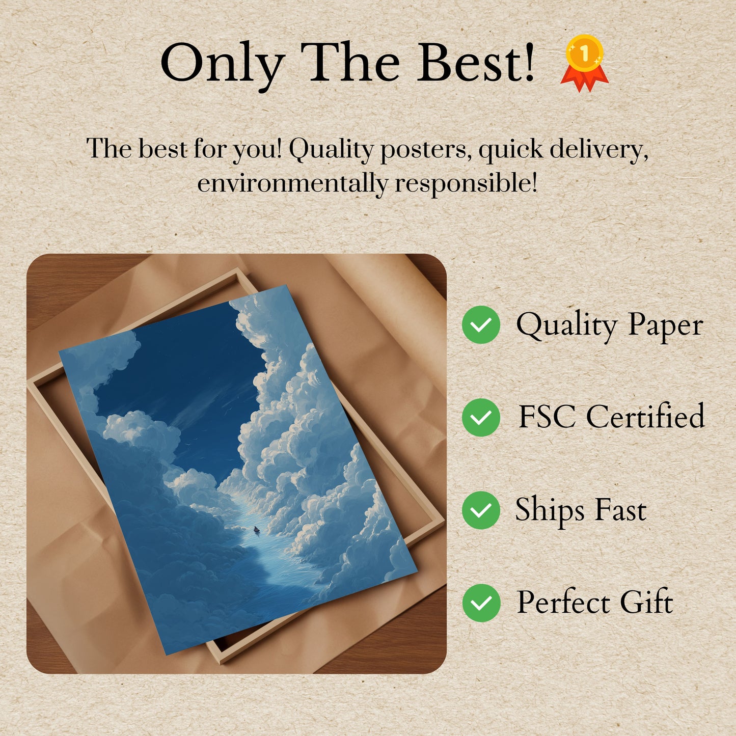 Celestial River Through Clouds Poster