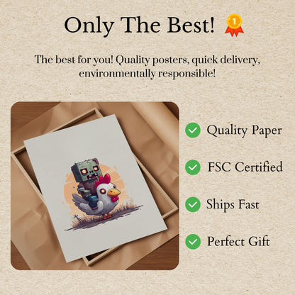 Minecraft Zombie Hühnchen-Reiter Poster