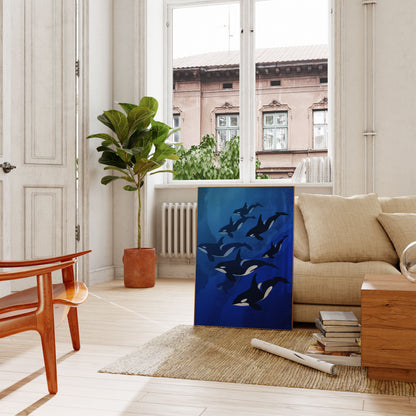 Orca Pod Swimming Together Poster