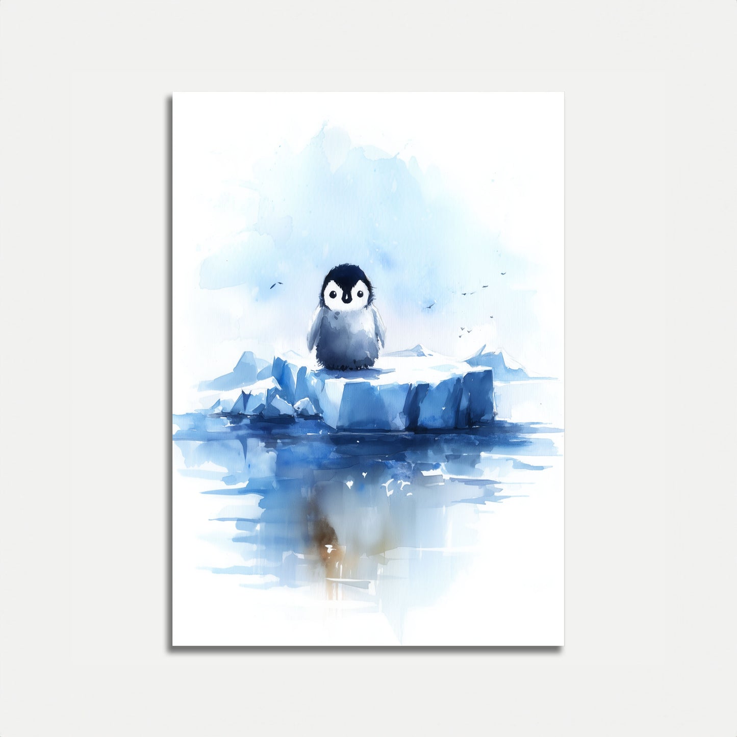 Lonely Penguin Ice Drift Poster