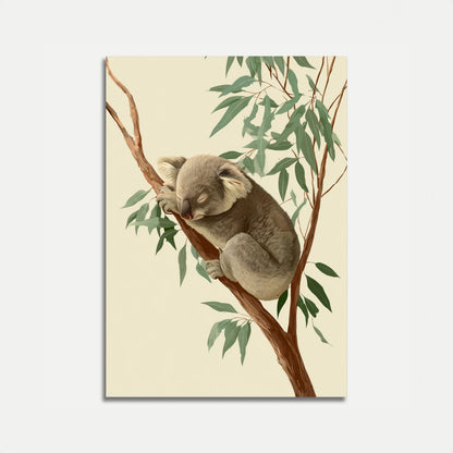 Slaperige Koala in Eucalyptusboom Poster