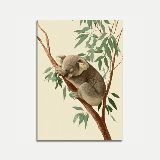 Slaperige Koala in Eucalyptusboom Poster