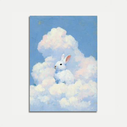 White Rabbit in the Clouds Poster