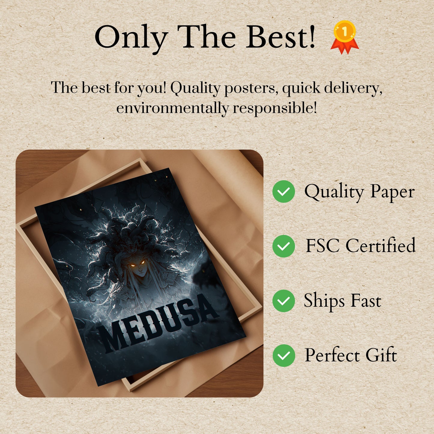 Medusa Mythological Power Poster