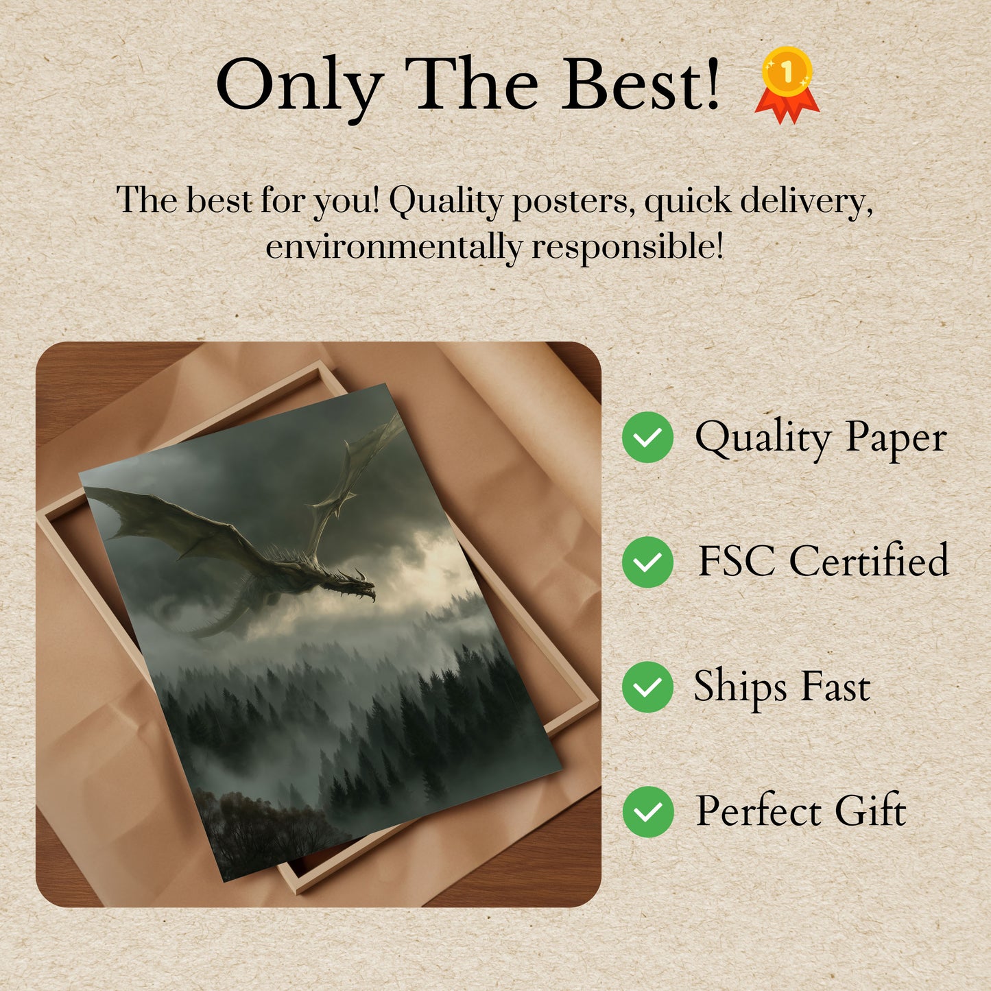 Misty Dragon Flight Poster