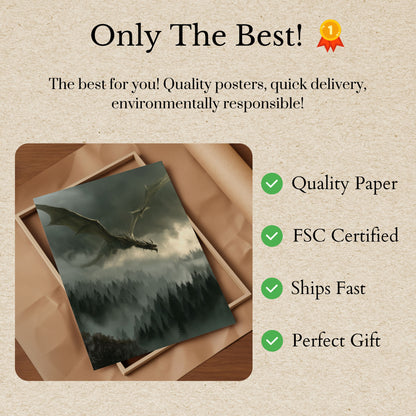 Misty Dragon Flight Poster