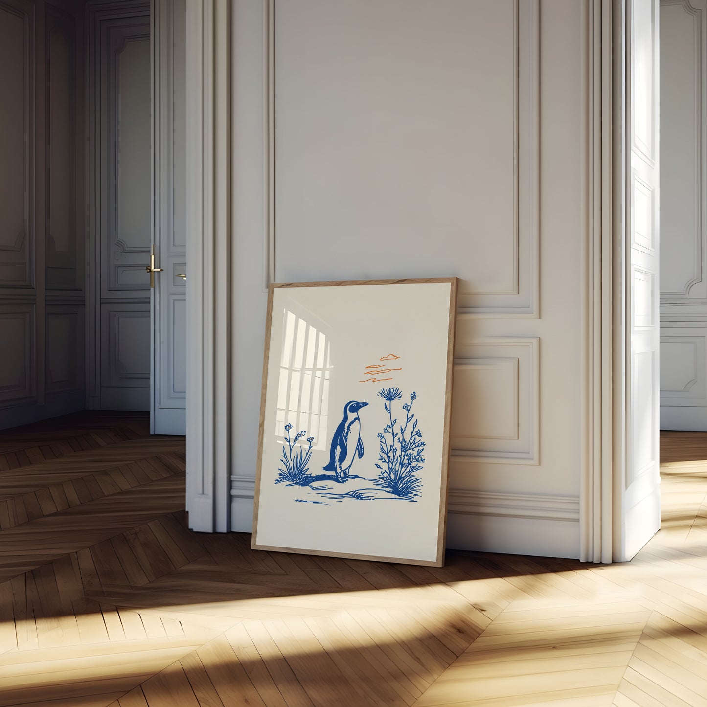 Poster del Pinguino Tra i Fiori Selvatici