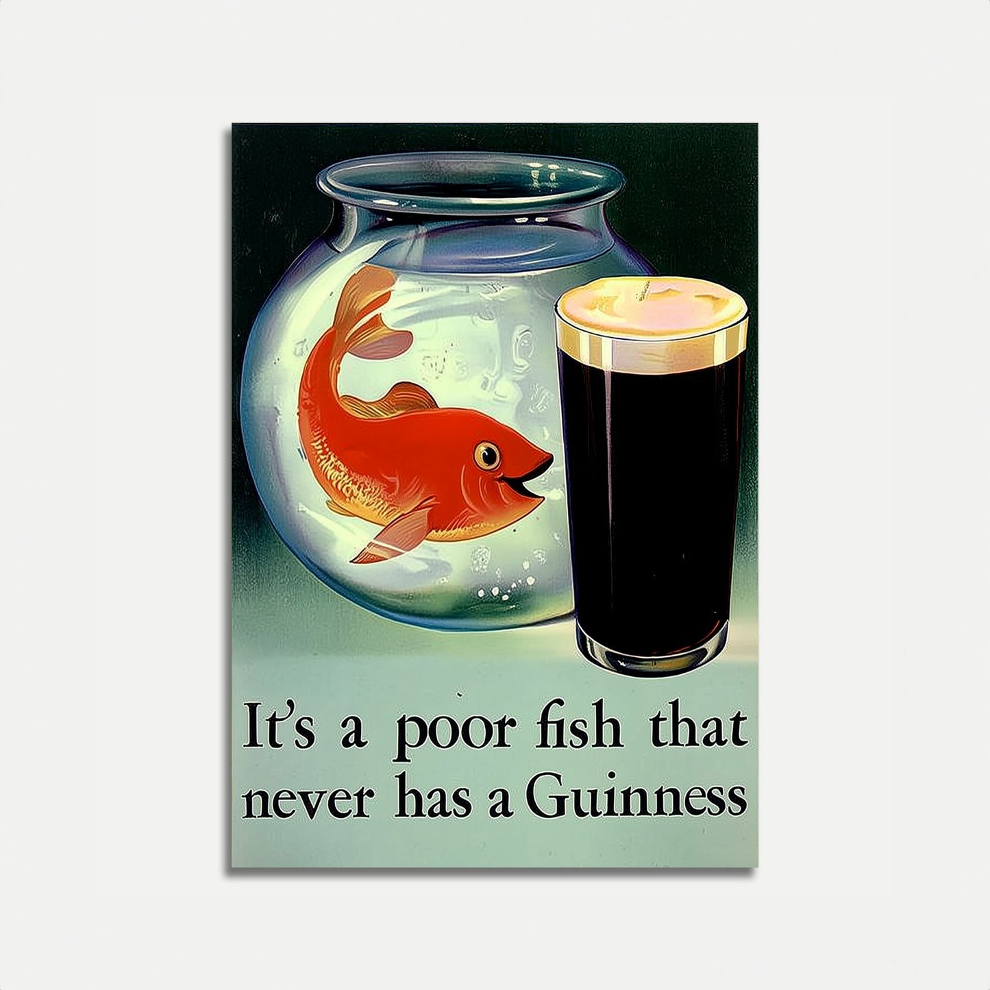 Guinness Fish Humor Vintage Poster