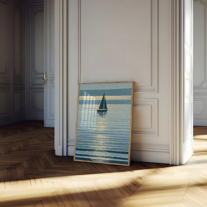 Sailboat on Shimmering Waters Poster