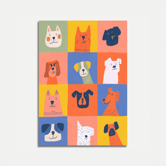 Cute Dog Faces Poster