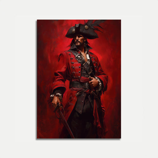 Crimson Pirate Captain Poster
