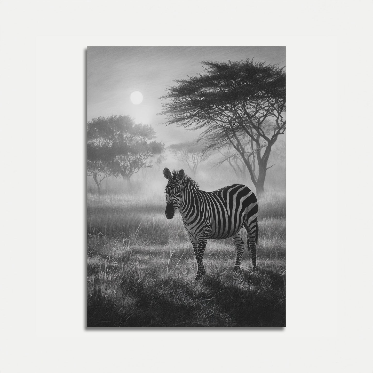 Misty African Zebra Wilderness Poster