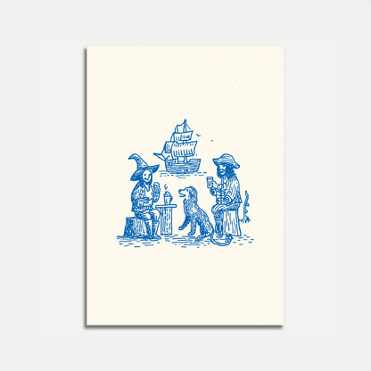 Vintage Pirate Scene Poster