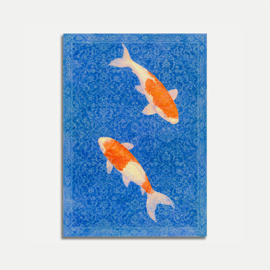 Affiche Poisson Koi dans l'Eau Bleue