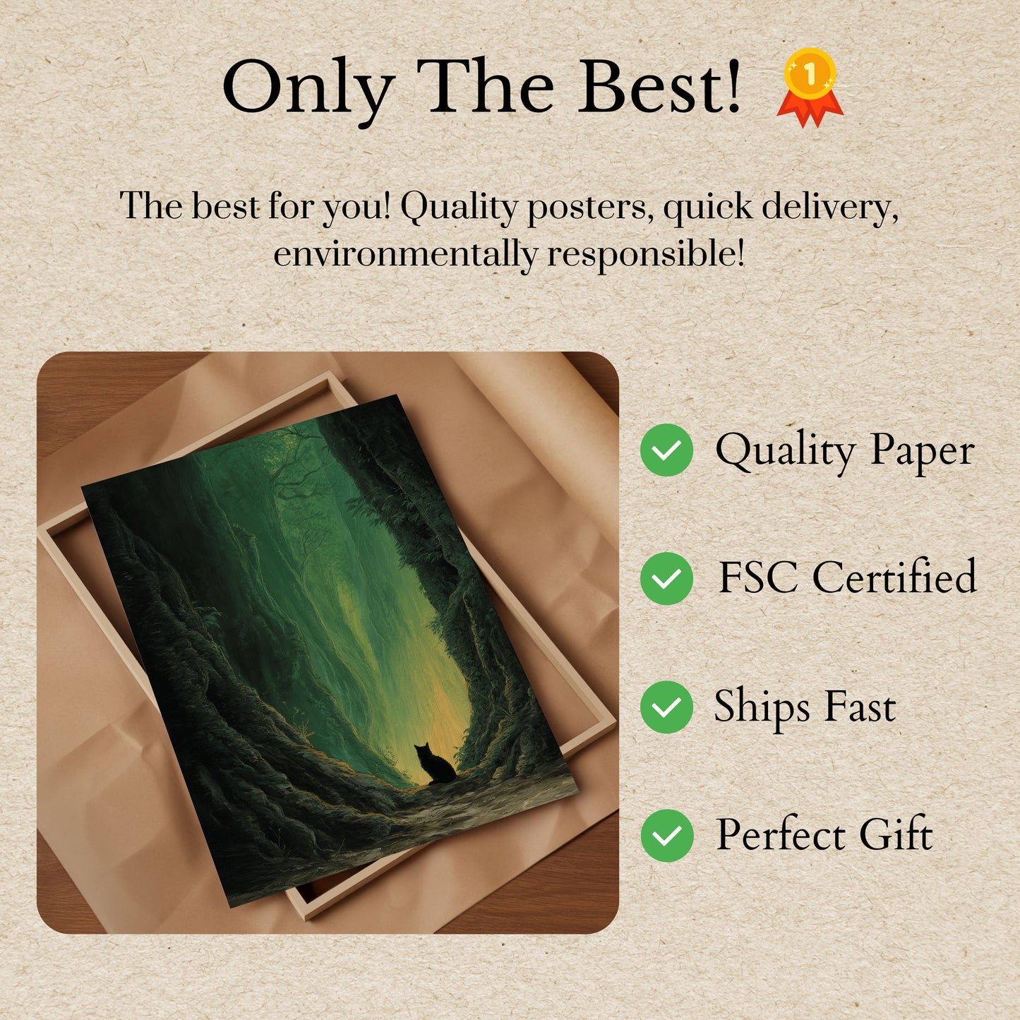 Black Cat Forest Canyon Poster