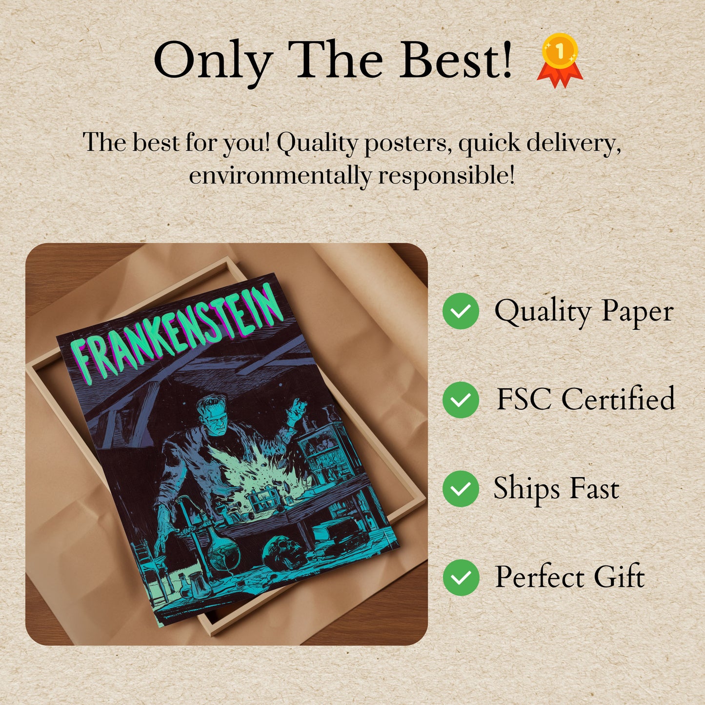 Frankenstein's Laboratory Neon Poster