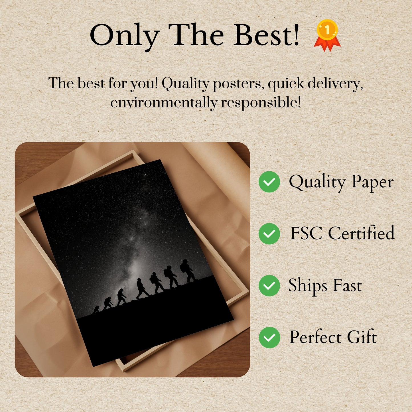 Affiche Évolution Humaine Sous les Étoiles