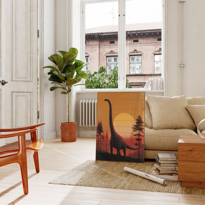 Sunset Brachiosaurus Forest Poster