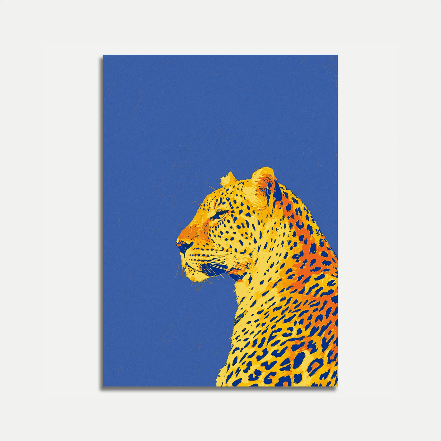 Gylden Leopard mod Blåt Plakat