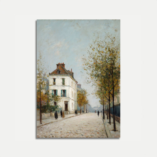 Parisian Autumn Street Poster