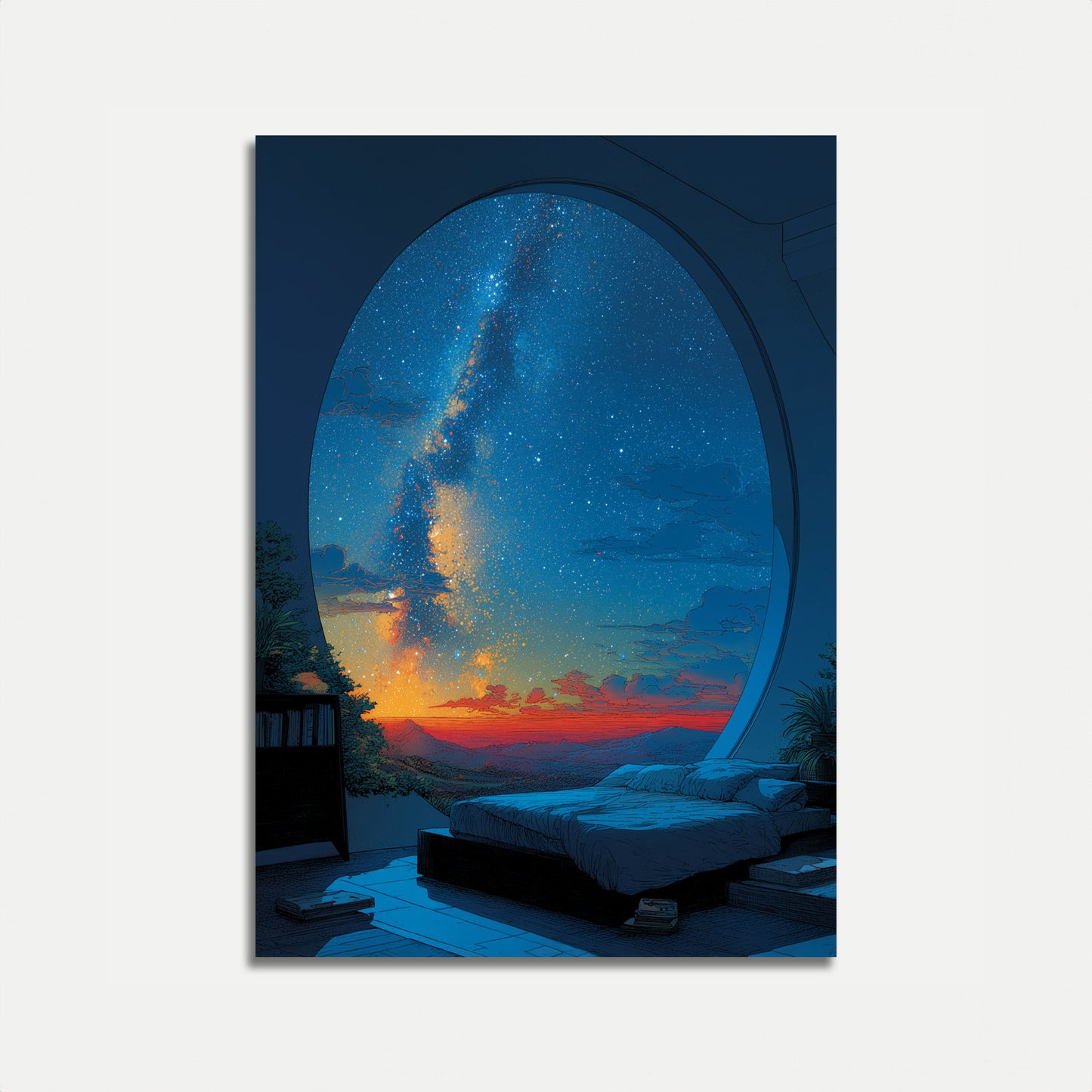 Cosmic Bedroom Window View Poster
