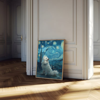 Affiche Chiot Nuit étoilée