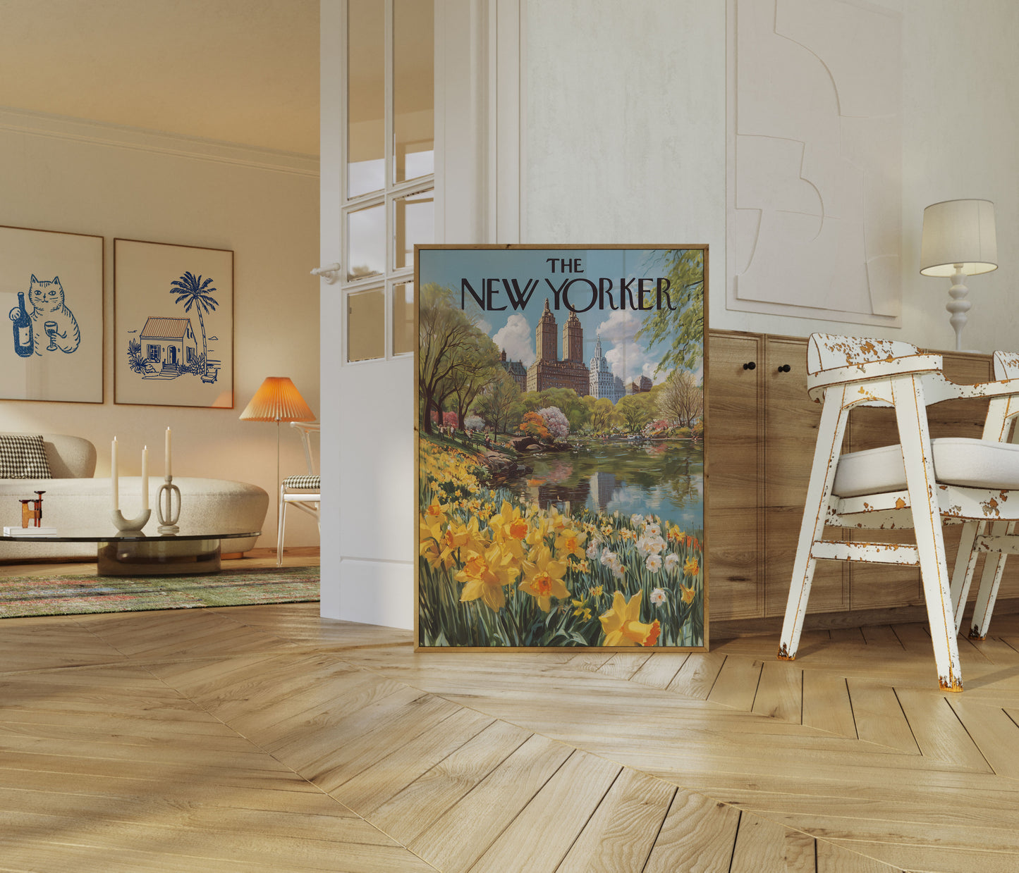 Central Park Spring New Yorker Poster
